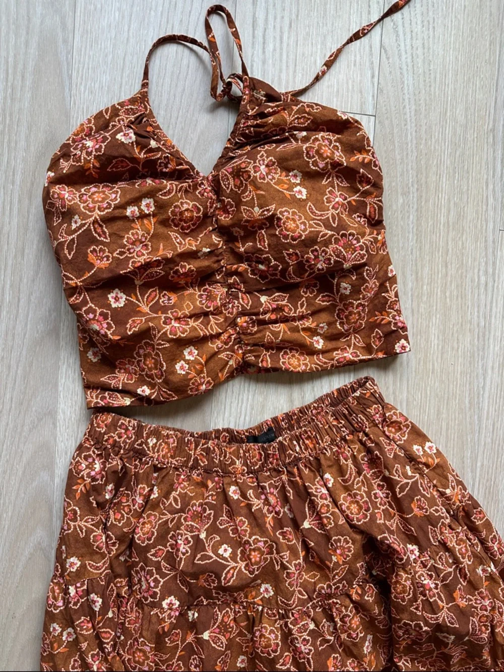 J. Crew Top and Skirt Set in brown vine print - Picture 6 of 6